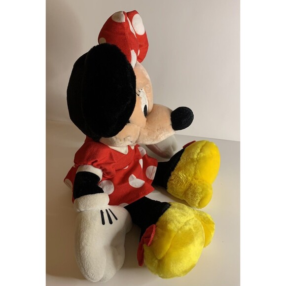 Disney World Store Minnie Mouse Plush Large 19” Stuffed Red Dress Polka Dots Bow - Picture 3 of 7